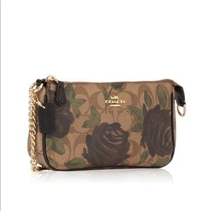 NWT Coach signature floral large wristlet